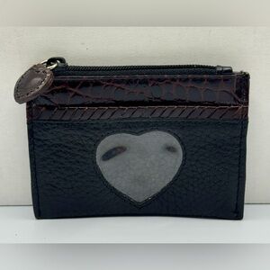 Brighton Black Leather Card Holder Wallet. Super cute!